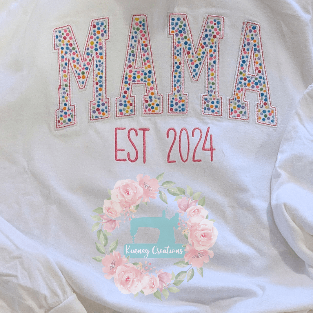 Confetti MAMA curved applique t-shirt