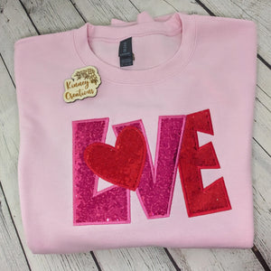 Open image in slideshow, LOVE sequin sweatshirt
