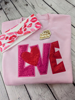 LOVE sequin sweatshirt