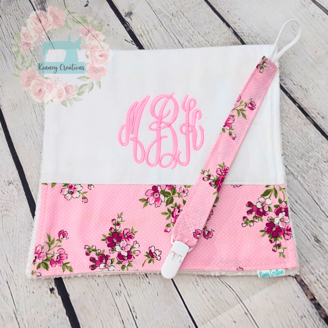 Floral Pink Burp Cloth