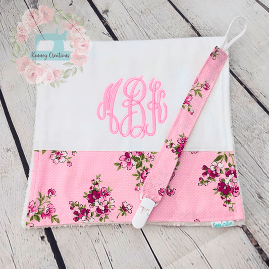 Floral Pink Burp Cloth