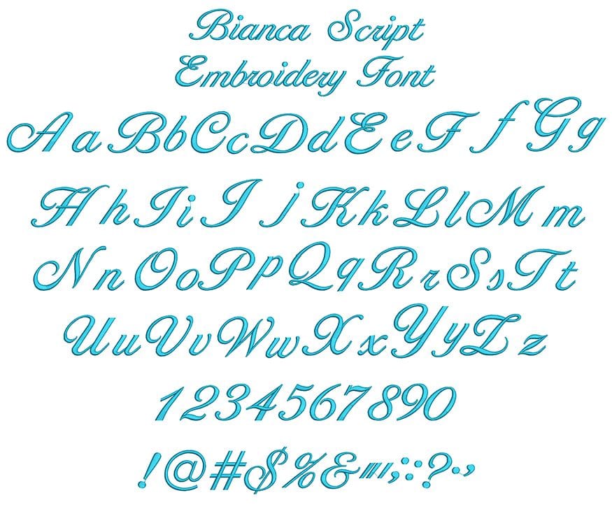 Bianca Script font used on cuff of stockings