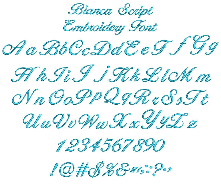 Bianca Script for middle name 