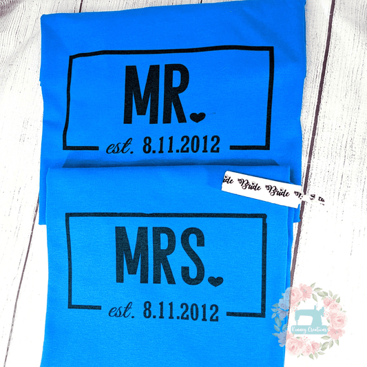 Mr. & Mrs Est. t-shirt