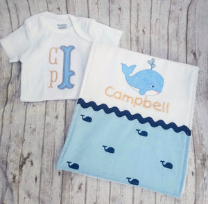 Open image in slideshow, Fishtail Bodysuit and Whale Burp Set
