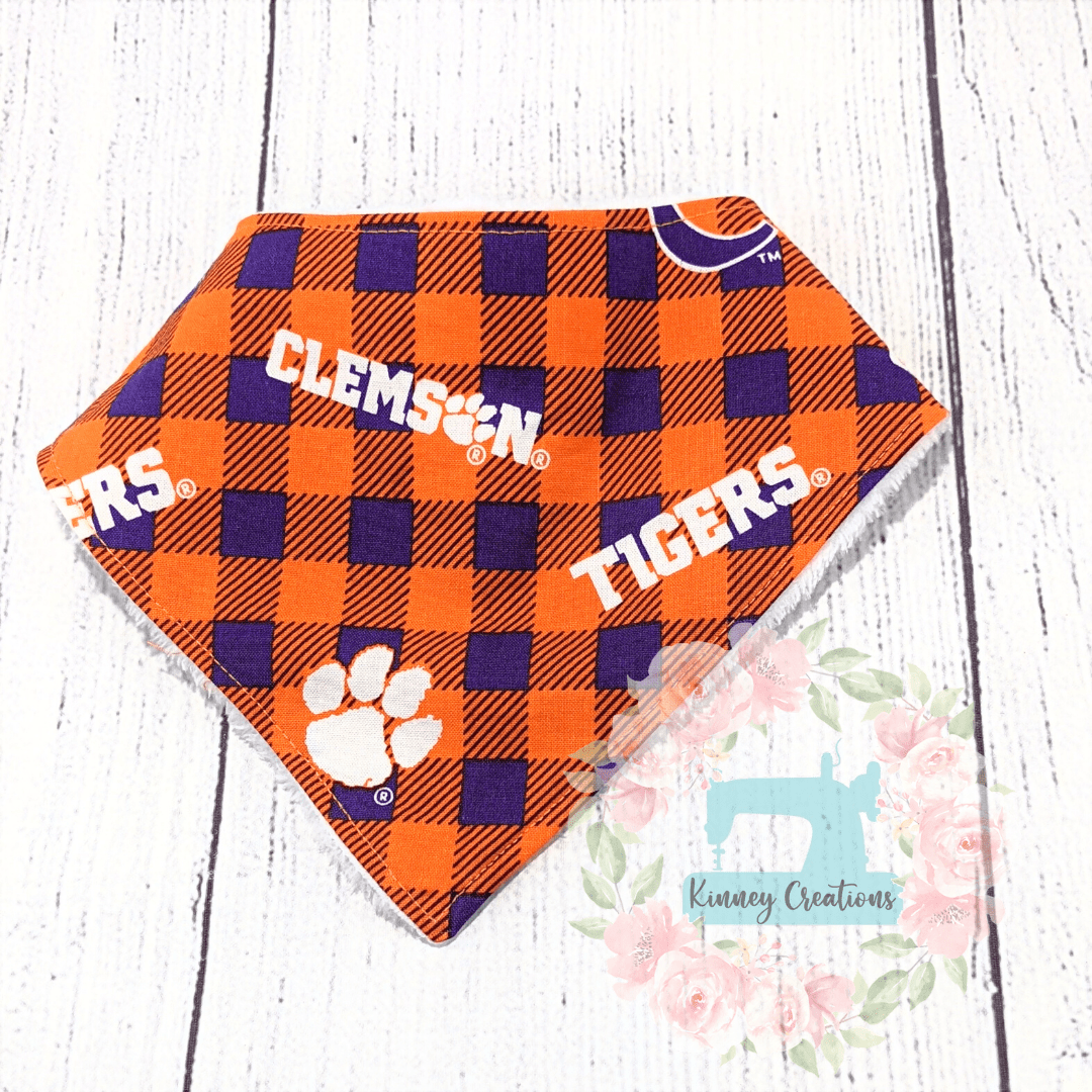 Clemson Tiger plaid baby set