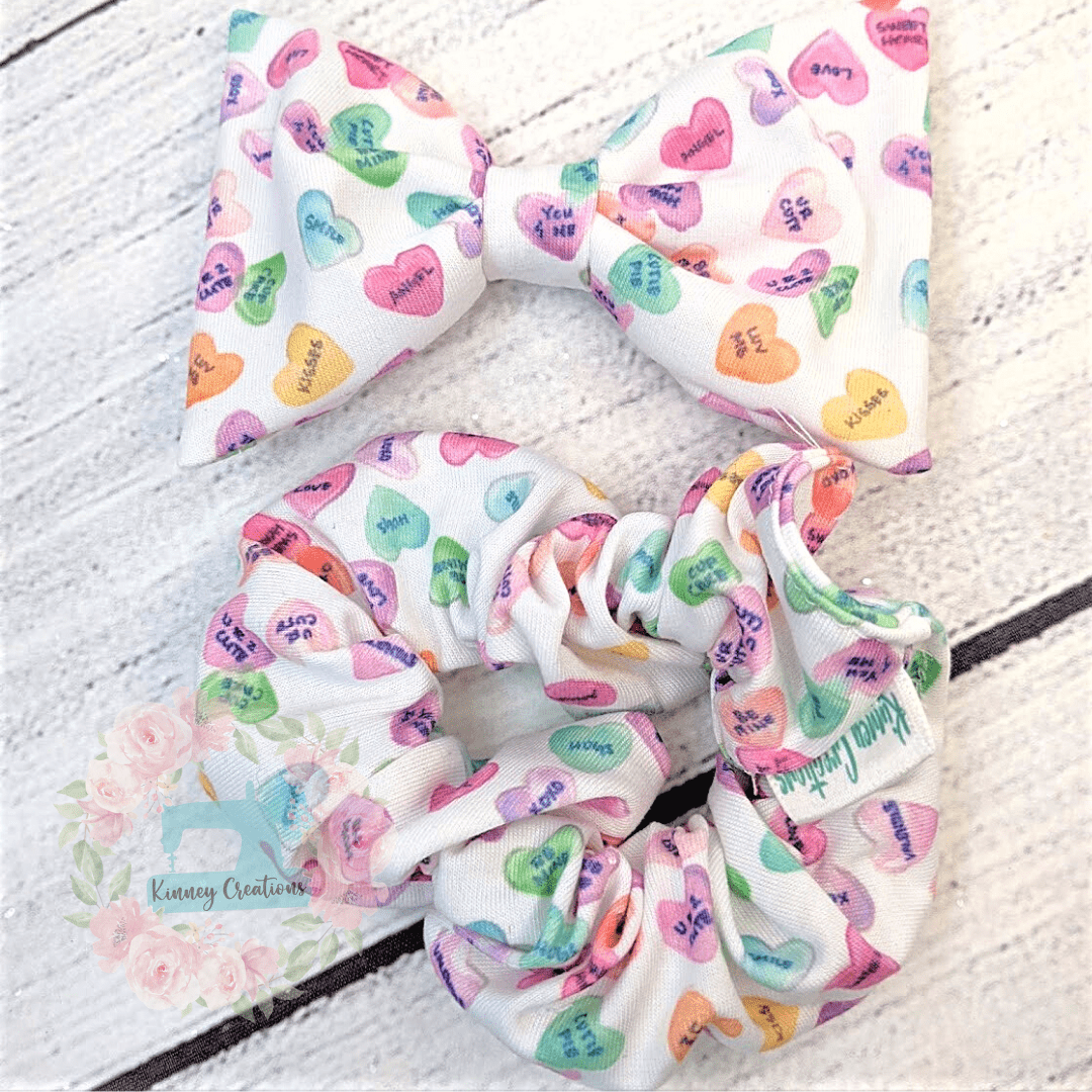 Sweetheart hairbow and scrunchie