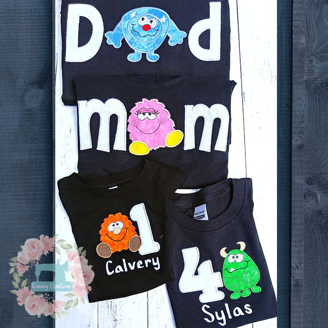 Family Monster Birthday shirts