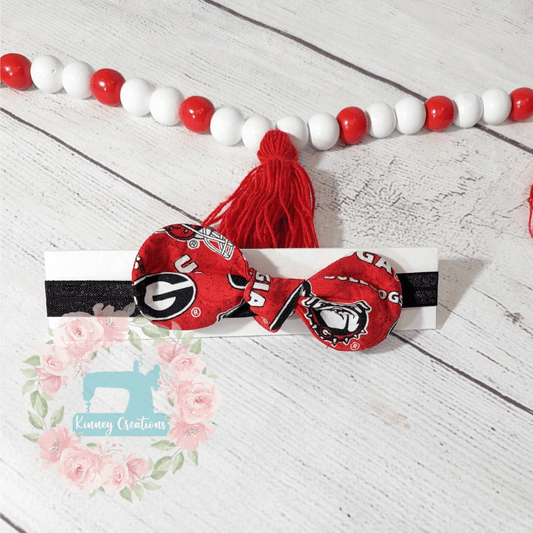 UGA printed Knotted bow headband