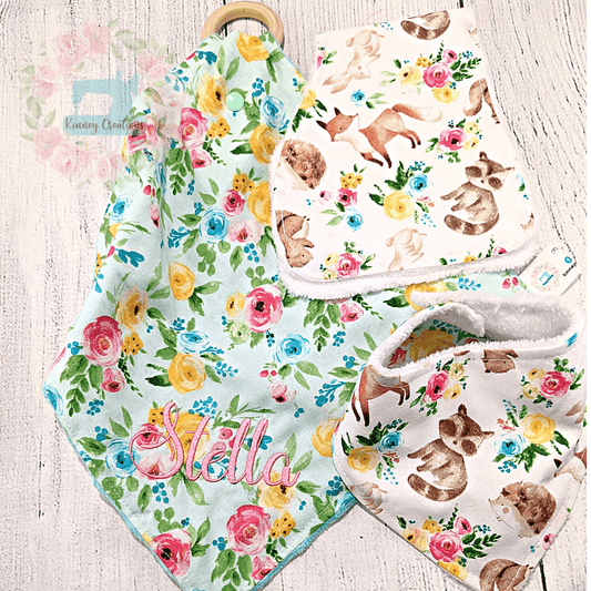 Green Floral Woodland set