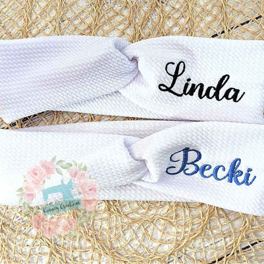 Twisted knot personalized headband