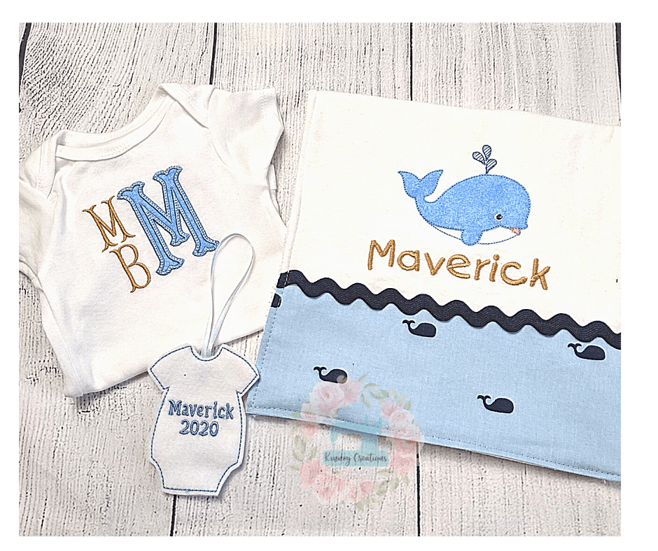 Fishtail Bodysuit and Whale Burp Set