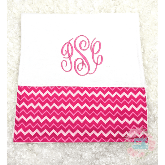 Perfectly Pink Personalized Chevron Burp