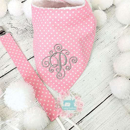 Pink polka-dot personalized set