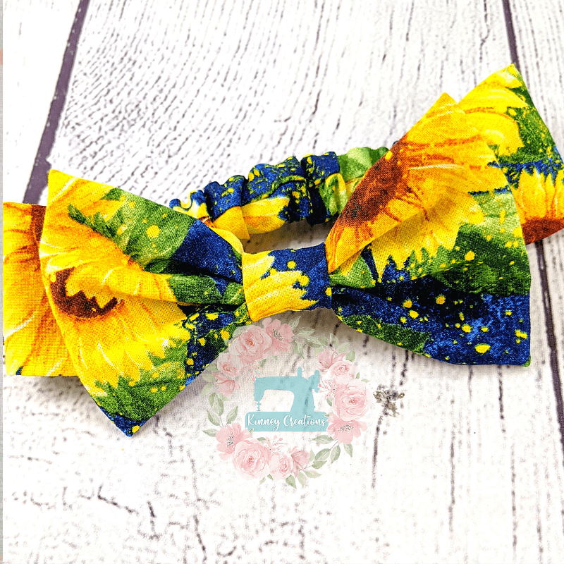 Sunflower baby gown headband set