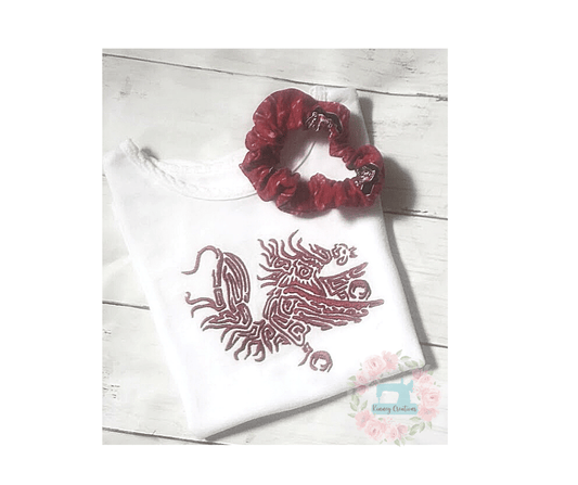 Swirl Fighting Gamecock shirt /scrunchie set