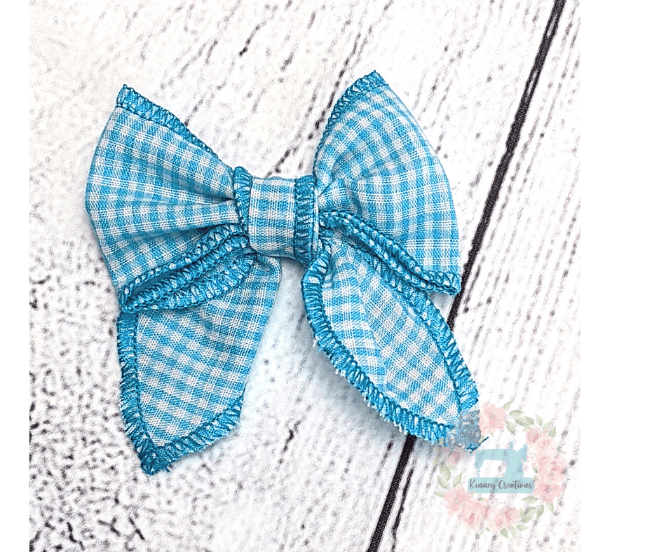 Turqoise gingham bow