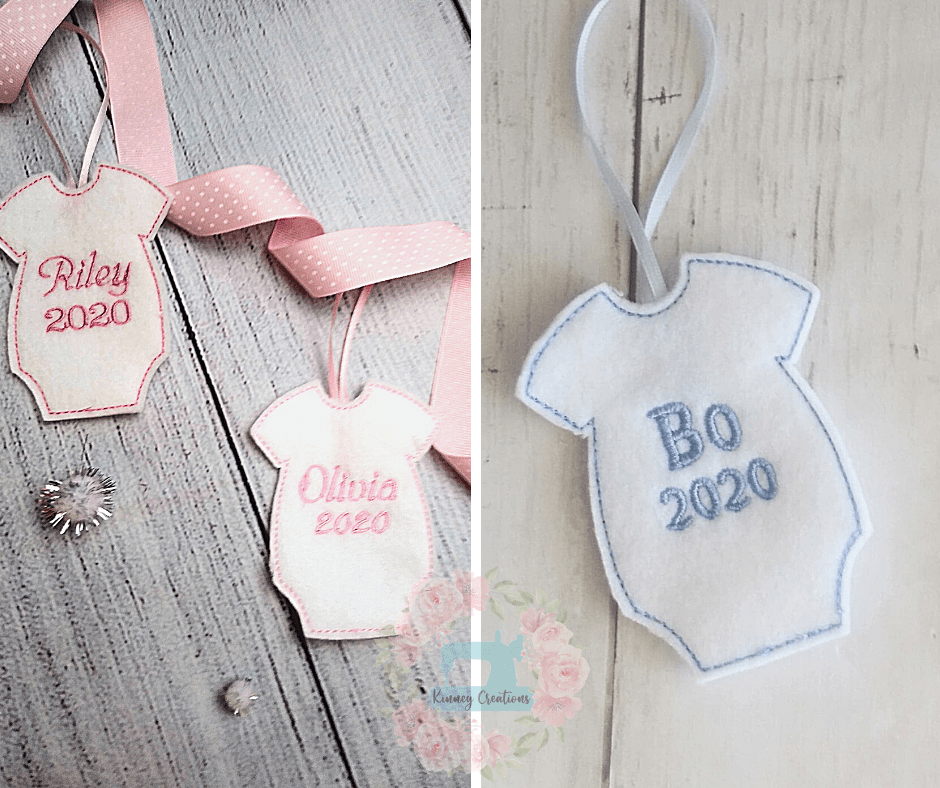 Baby onesie girl and boy ornament