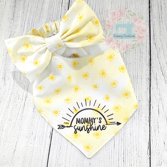 Mommy's Sunshine Bib & Bow handband