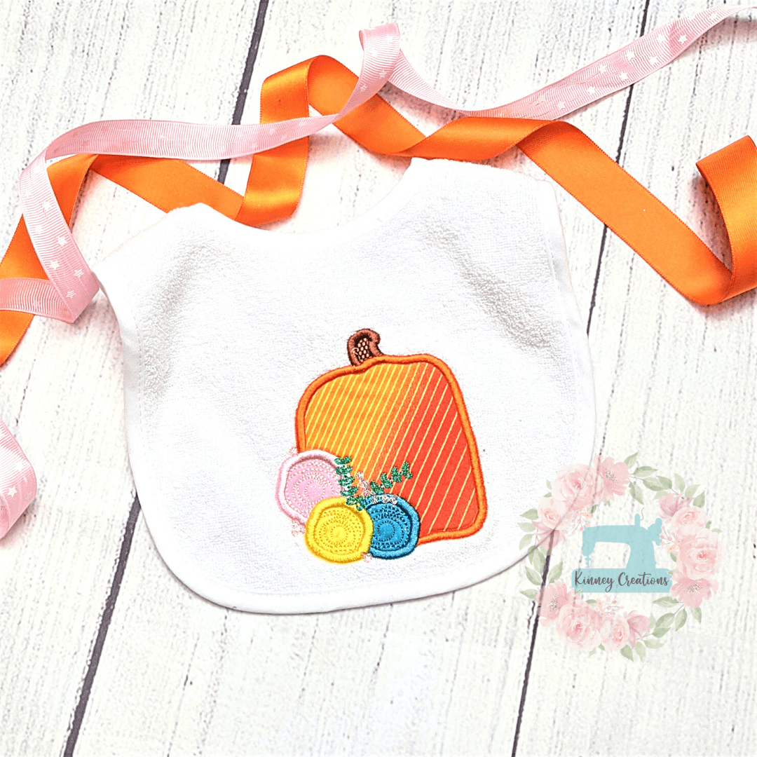 Floral pumpkin bib