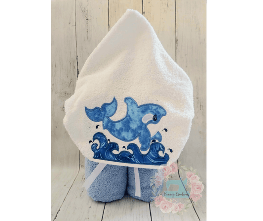 Whale in ocean hooded towel