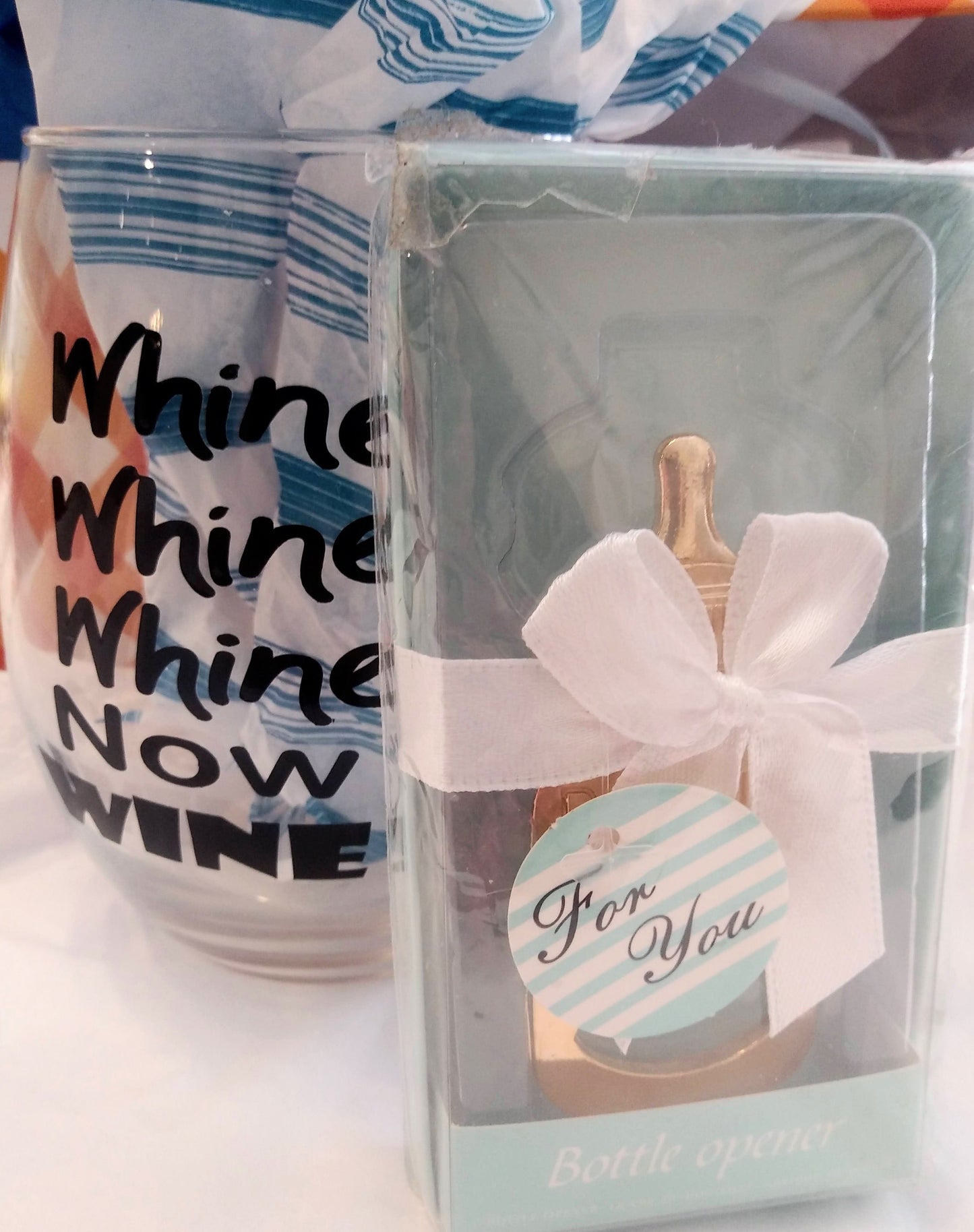 Whine now I wine  stemless glass
